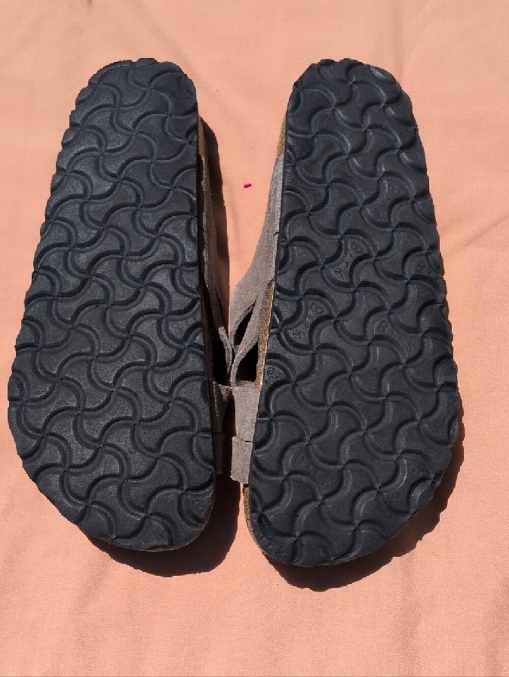 Birkenstock Gray Suede Crisscross Slide Sandals with Buckle - Picture 4 of 6